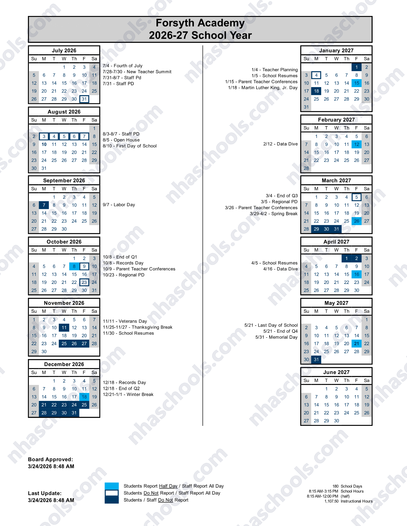 2026-2027 Calendar, page 1