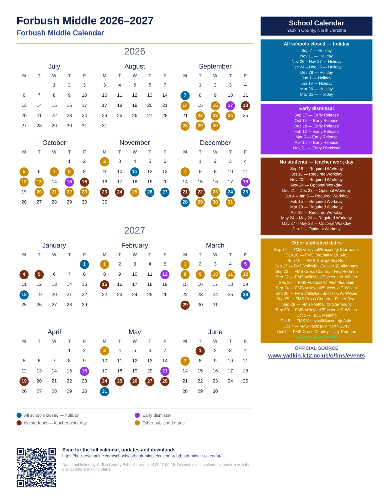 Forbush Middle  printable calendar