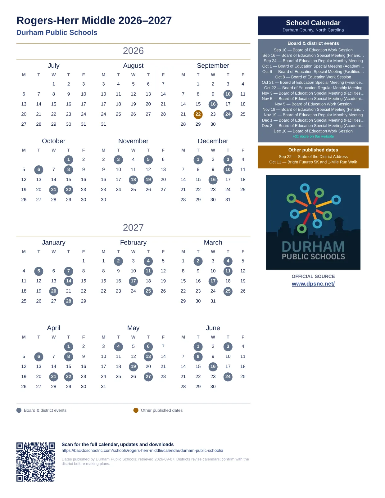 Rogers-Herr Middle  printable calendar