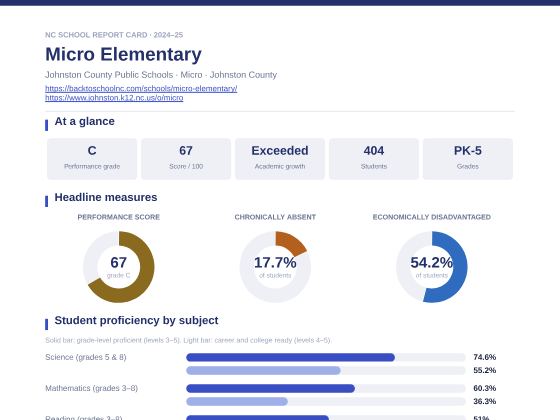 First page of the Micro Elementary report card PDF