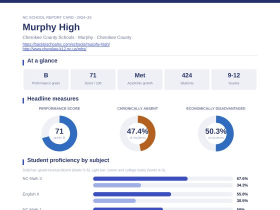 First page of the Murphy High report card PDF