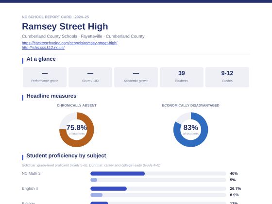 First page of the Ramsey Street High report card PDF