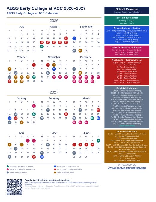 ABSS Early College at ACC Calendar preview