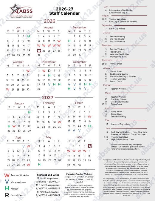 2026-27 Staff Calendar preview