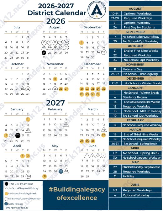 2026-27 Academic School Calendar preview