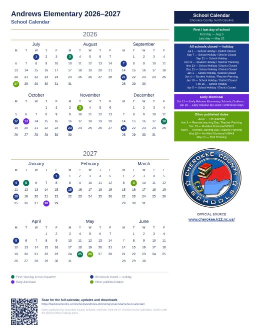 School Calendar preview