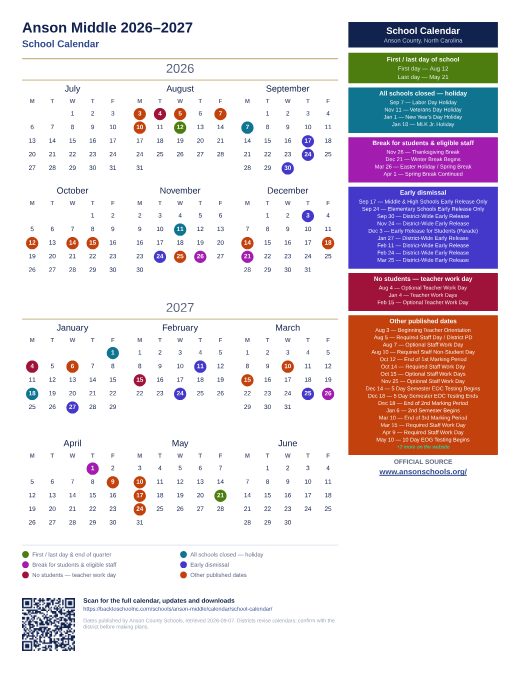 School Calendar preview