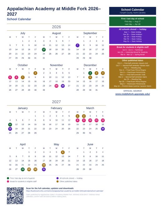 School Calendar preview
