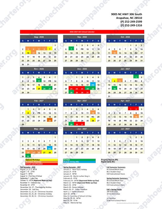 2026-2027 Calendar preview