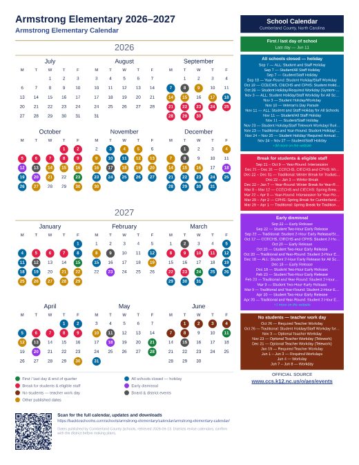 Armstrong Elementary Calendar preview