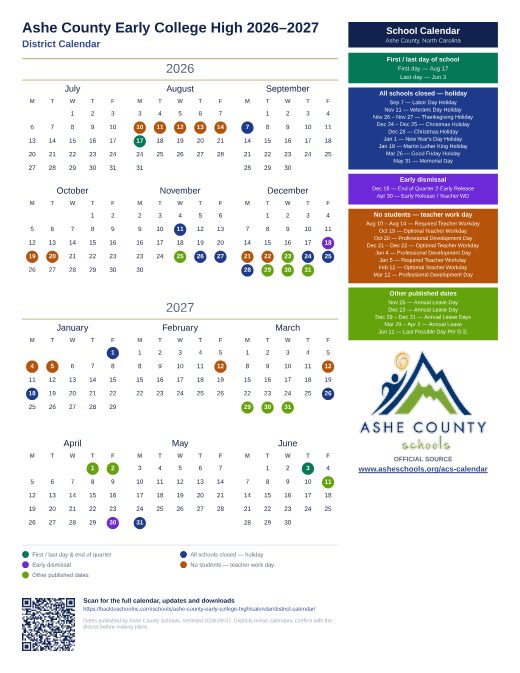 District Calendar preview