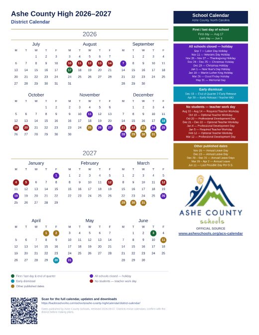 District Calendar preview