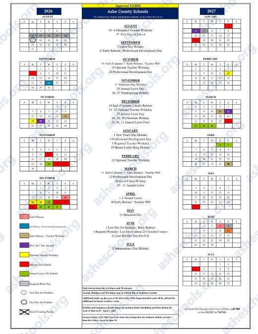 2026-27 School Calendar preview