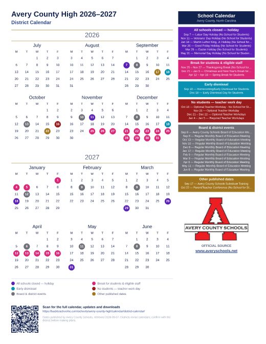 District Calendar preview