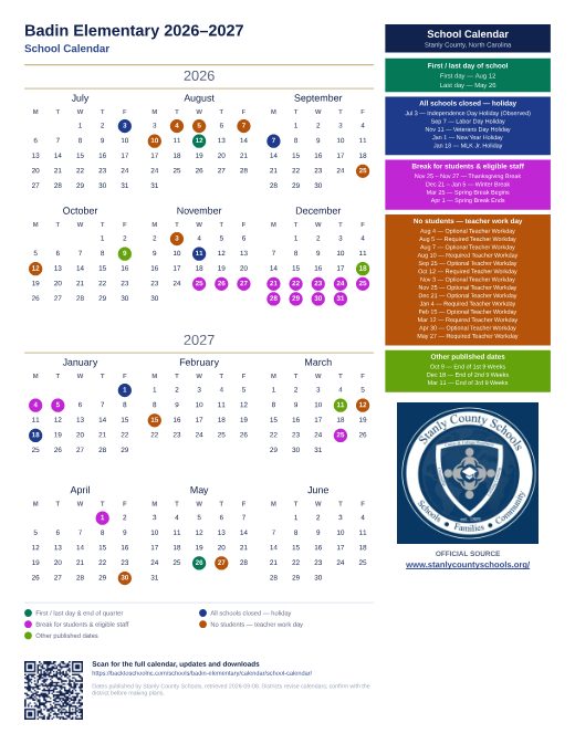 School Calendar preview