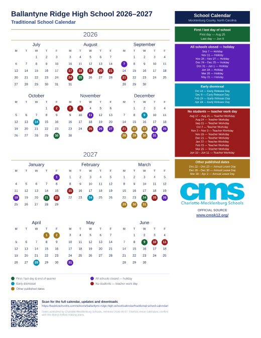 Traditional School Calendar preview