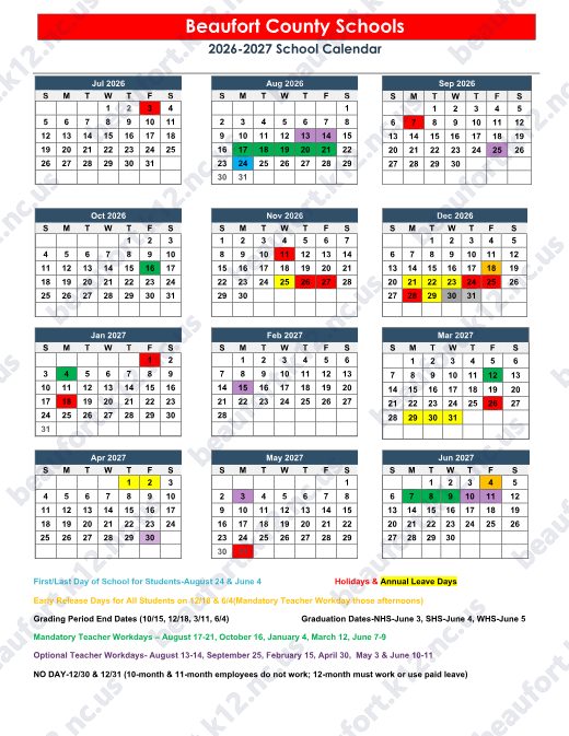 2026-2027 Calendar preview