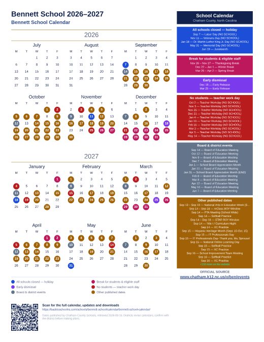 Bennett School Calendar preview