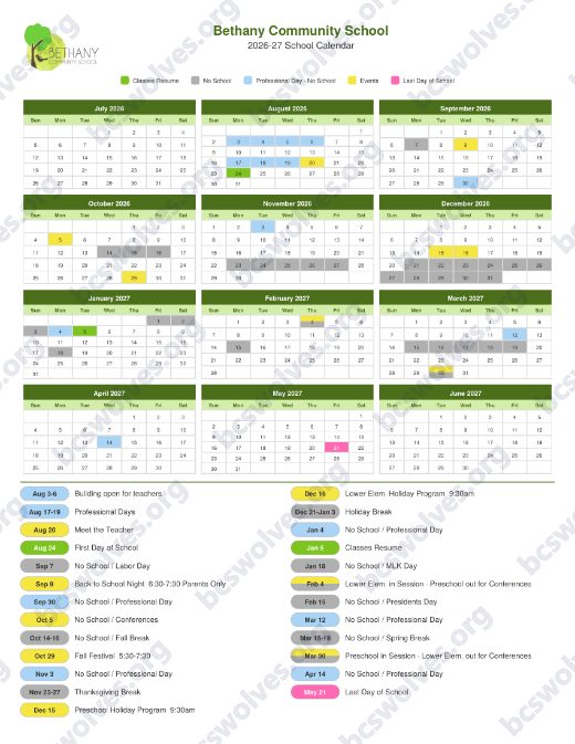 2026-2027 Calendar preview