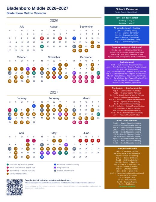 Bladenboro Middle Calendar preview