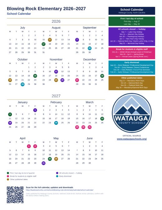 School Calendar preview