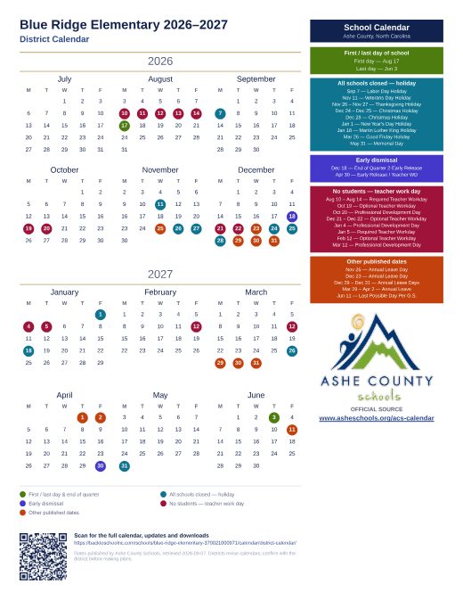 District Calendar preview