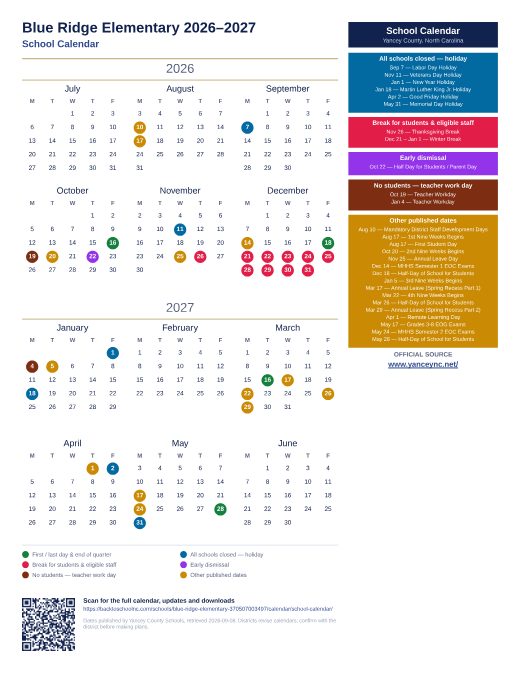 School Calendar preview