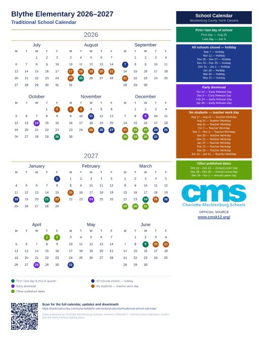 Traditional School Calendar preview
