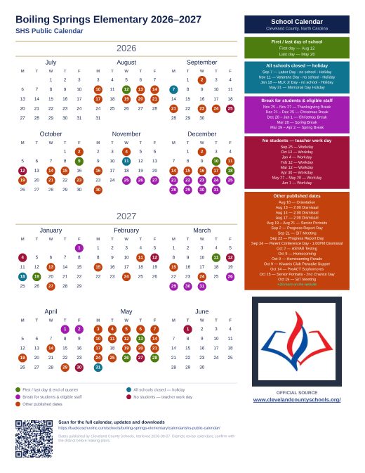 SHS Public Calendar preview