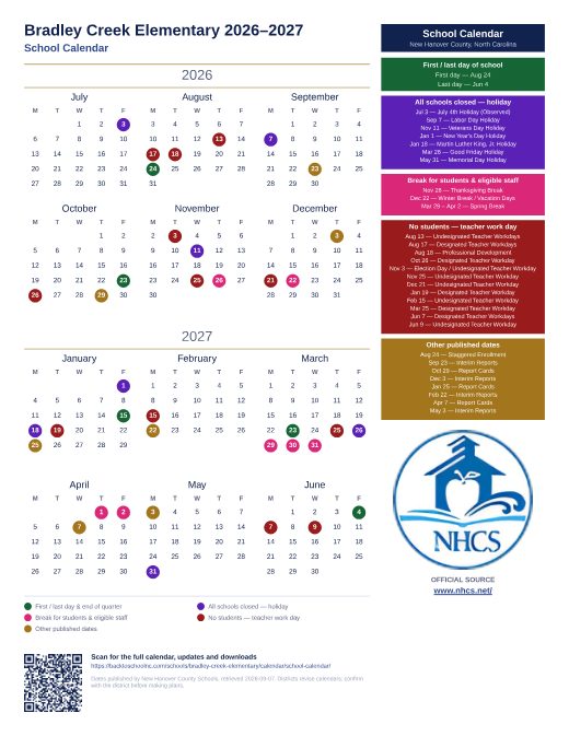 School Calendar preview