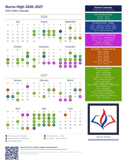 SHS Public Calendar preview