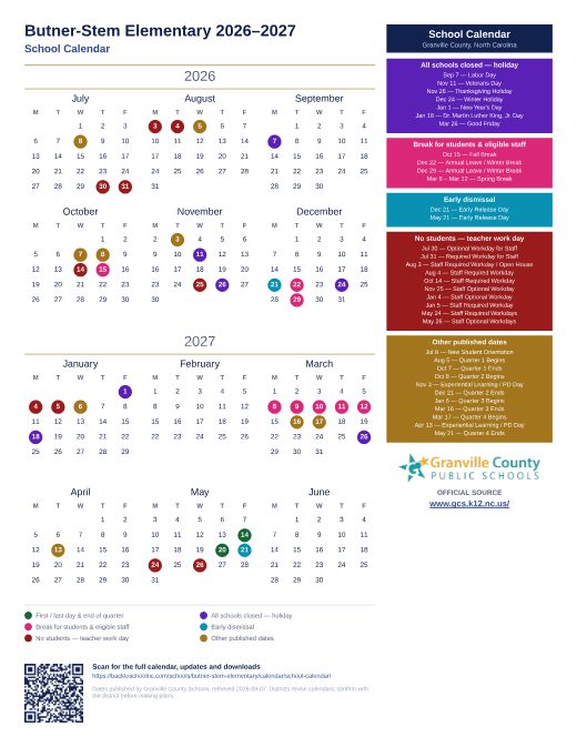 School Calendar preview