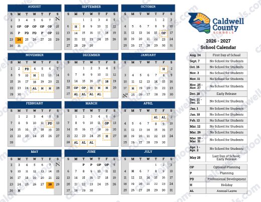 2026-2027 Calendar preview