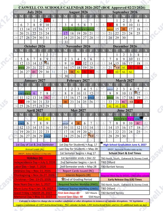 2026-2027 Calendar preview