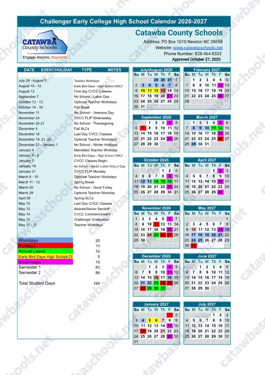 2026-2027 Calendar preview
