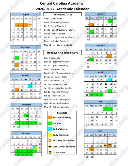 2026-2027 Calendar preview
