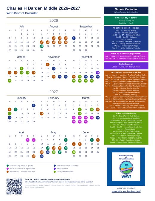WCS District Calendar preview