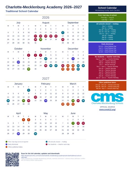 Traditional School Calendar preview