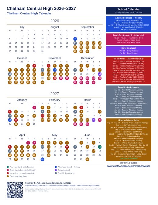 Chatham Central High Calendar preview