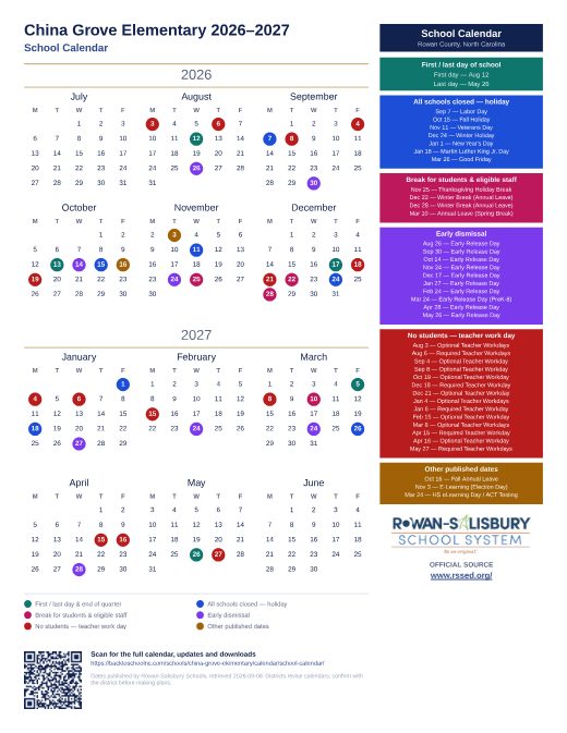 School Calendar preview
