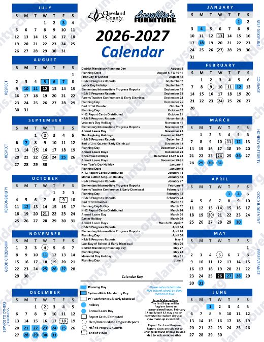 2026-2027 Calendar preview