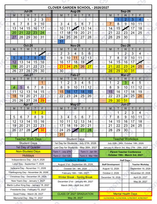 2026-2027 Calendar preview