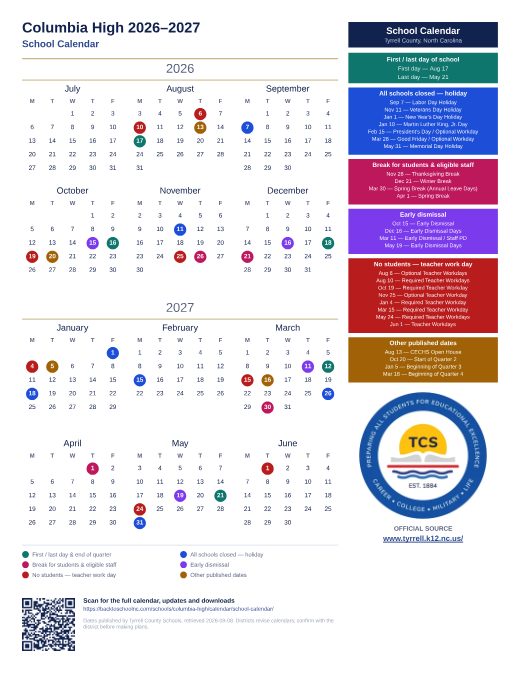 School Calendar preview