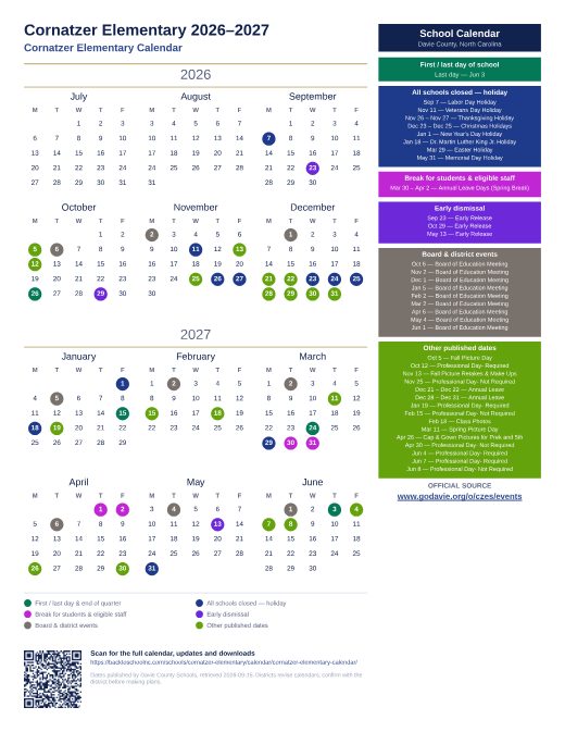 Cornatzer Elementary Calendar preview