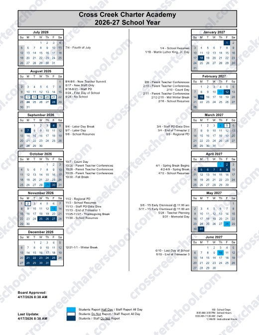 2026-2027 Calendar preview