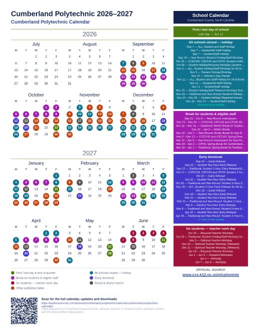 Cumberland Polytechnic Calendar preview