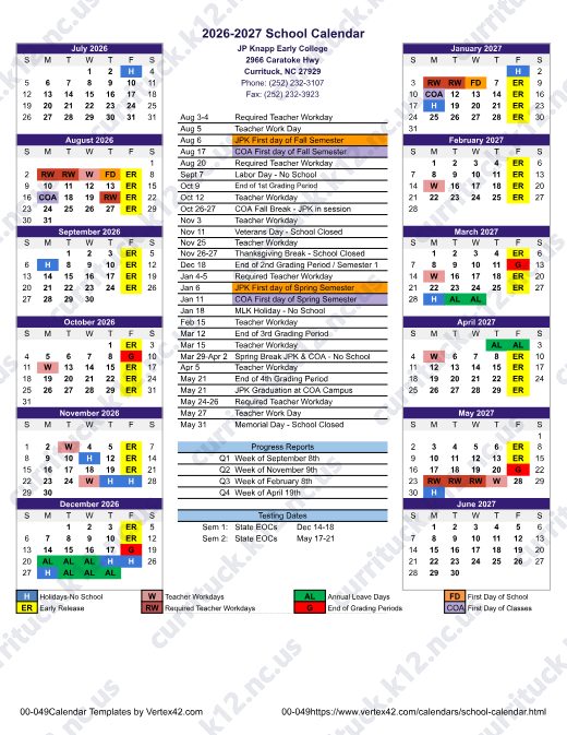 2026-2027 Calendar preview