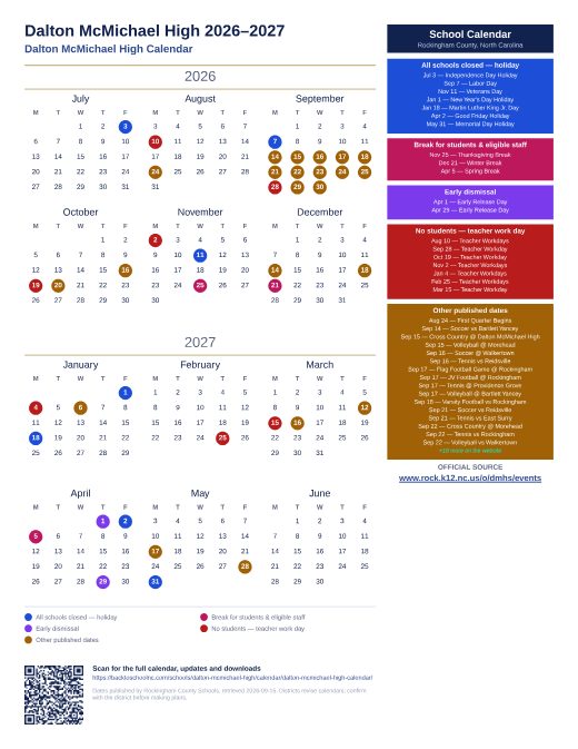 Dalton McMichael High Calendar preview