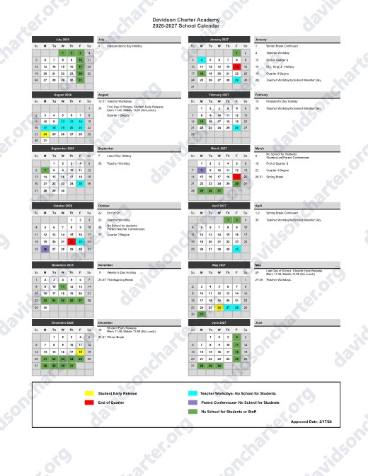 2026-2027 Calendar preview