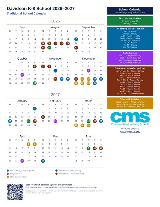 Traditional School Calendar preview